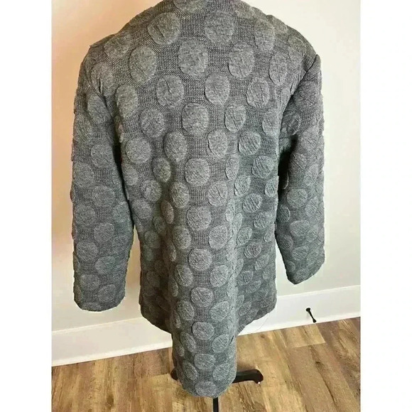 Yushi Polka Dot Art To Wear Full Zip Jacket Gray Pockets Women's Coat Large - Picture 7 of 12